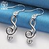 925 Sterling Silver Musical Note Earrings Jewelry