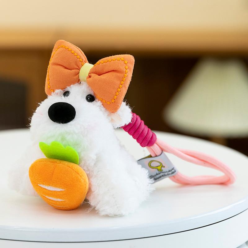 West White Highland Terrier Keychain Toy Cartoon Keyring Gift Animal Decoration
