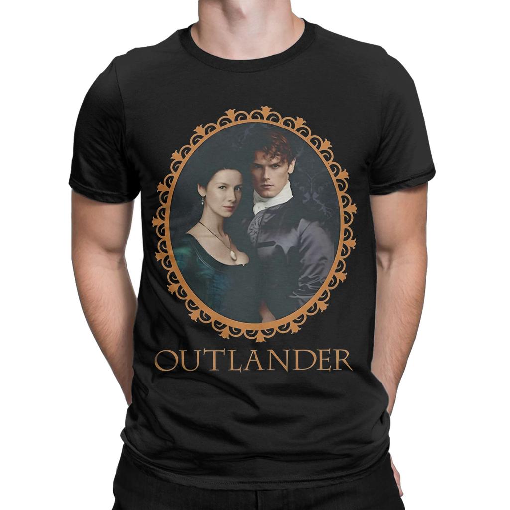 ZX Vintage Outlander Jamie and Claire TShirt for Men O Neck Cotton T Shirt Short Sleeve Tee Shirt Plus Size Tops