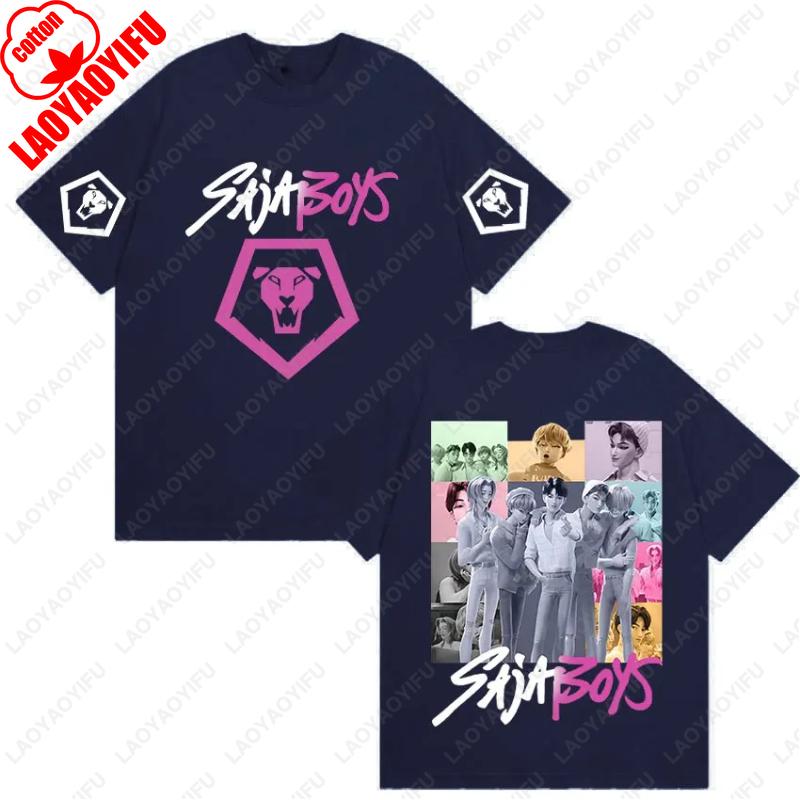 Kpop Saja Boys Охотники на демонов 2025 Фильм Графические Хлопковые Футболки Мужские Женские Эстетическая Мода Смешные Футболки Повседневный Хип-хоп Популярные Топы