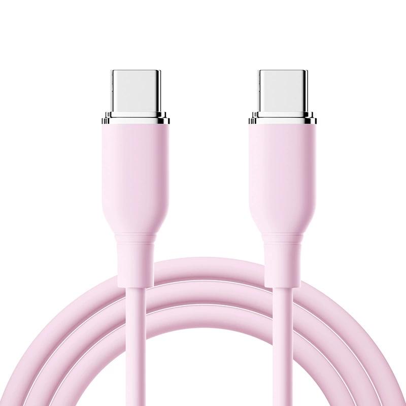 Factory 5A PD Fast Charging Liquid Silicone Type-C PVC Jacket USB Cable 1/2/3M Mobile Phone Flex iPhone for for