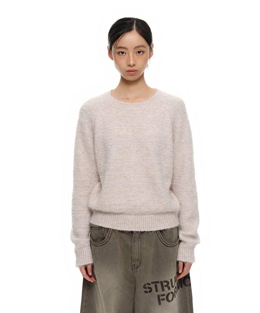 AEGO FREEDOM LAB Canvas Tag Round Knit_Oatmeal