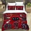 3D printed cartoon Deadpool duvet cover and pillowcase bedding set, suitable for boys and girls' bedroom decoration, children's