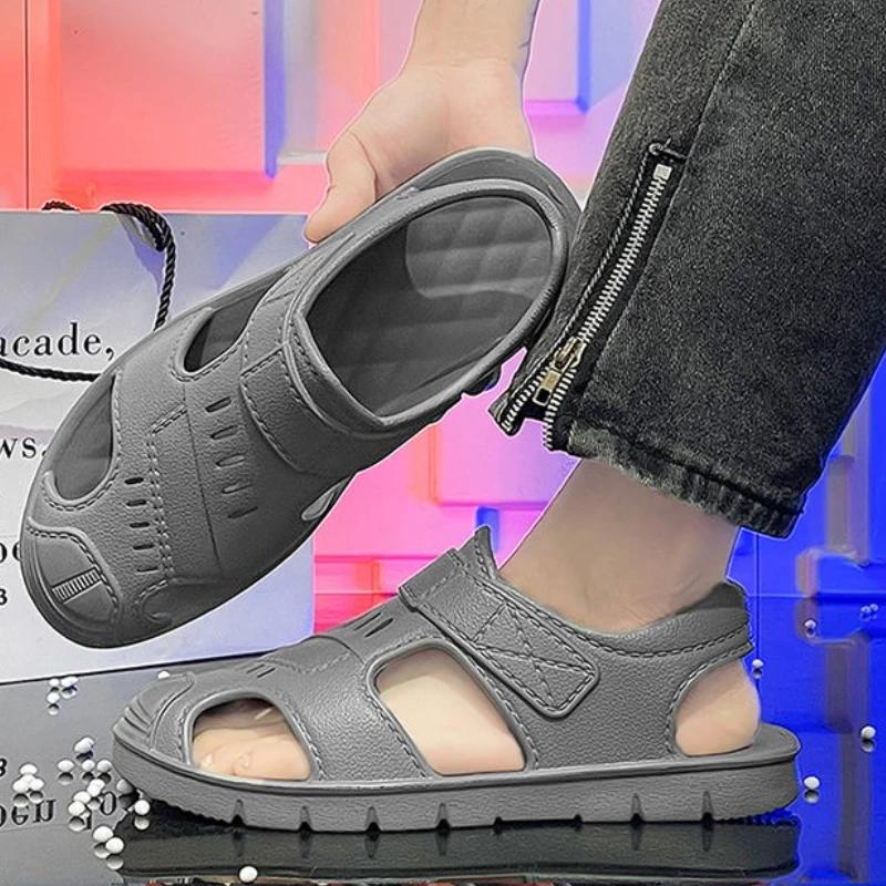 Fashion Ultralight Men's Sandal Height with Platform Non-slip 39 Pvc High Quality Color Descount Open Toe Barefoot Trend 2025 Male Shoe