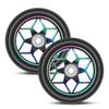 2 Pcs 110mm Scooter Wheels Pu Wheels Thick Stunt with Bearings(Black) Edition 0813