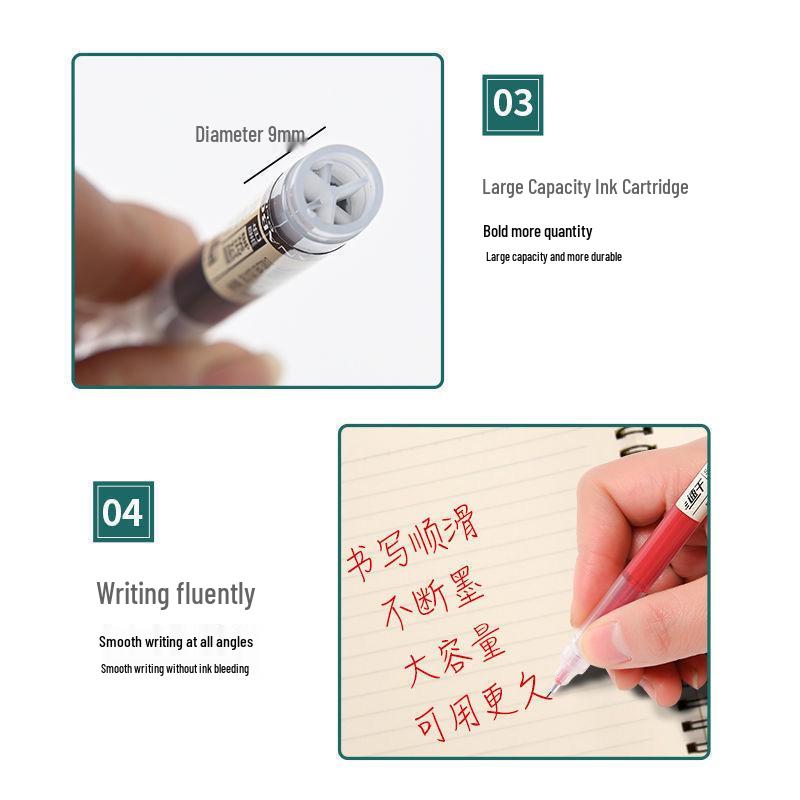 Быстросохнущая черная гелевая ручка-роллер, большая емкость 0,5 мм - Идеально для студентов и практики