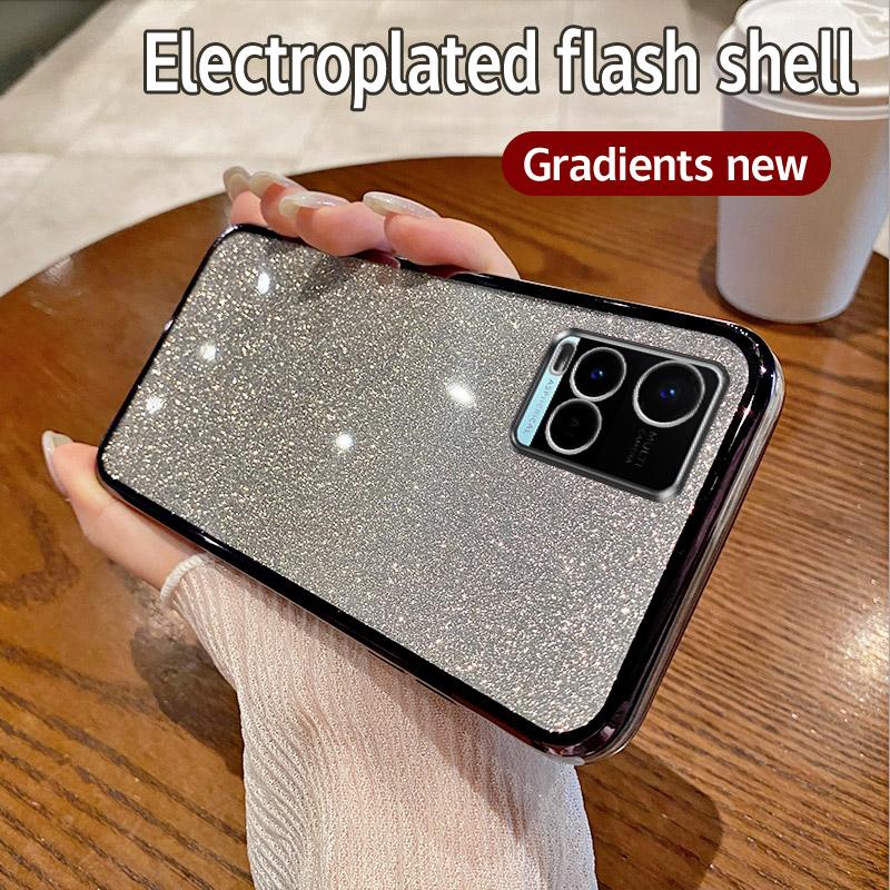 Для Vivo Y33S Чехол Vivo Y33t Y21 Y21S Y21A Y21T Y21E Чехол для телефона Блестящий блестящий силиконовый объектив камеры Мягкая задняя крышка