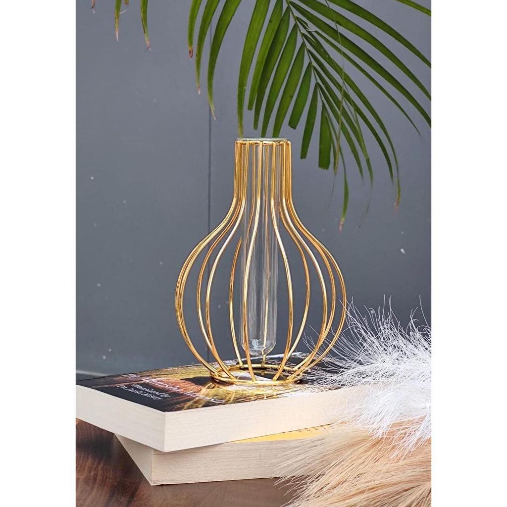 1 шт. Металлическая ваза для домашнего декора, гостиной, спальни, офиса, центральный элемент стола | Станция для размножения с металлическим каркасом, пробирками, стеклянными изделиями