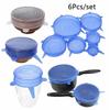 6 Pcs Reusable Silicone Food Wrap Stretch Vacuum Seal Cover Fresh Keeping Lids Preservative Film Plastic Wrap
