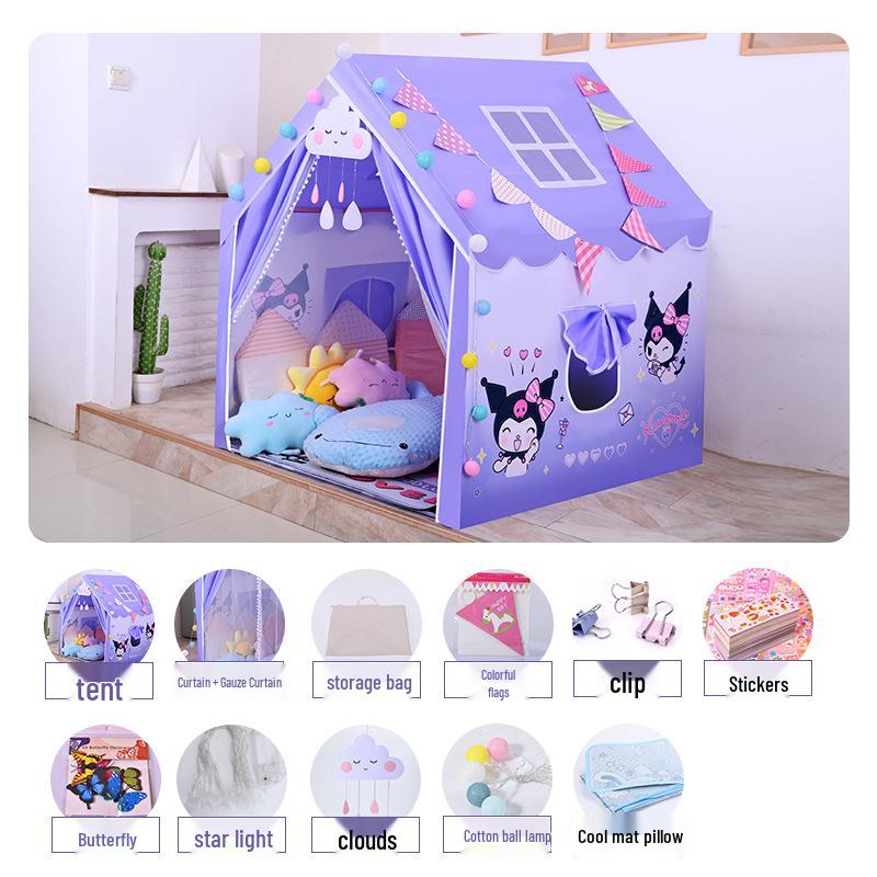 Kuromi Kids' Indoor Tent Castle: Playhouse & Bed for Girls