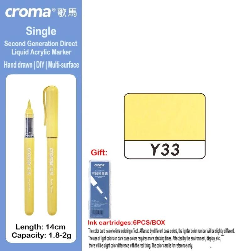 Набор многоразовых акриловых маркеров Croma 160/1 Colors с мягким наконечником, смываемые акварельные кисти, школьные принадлежности