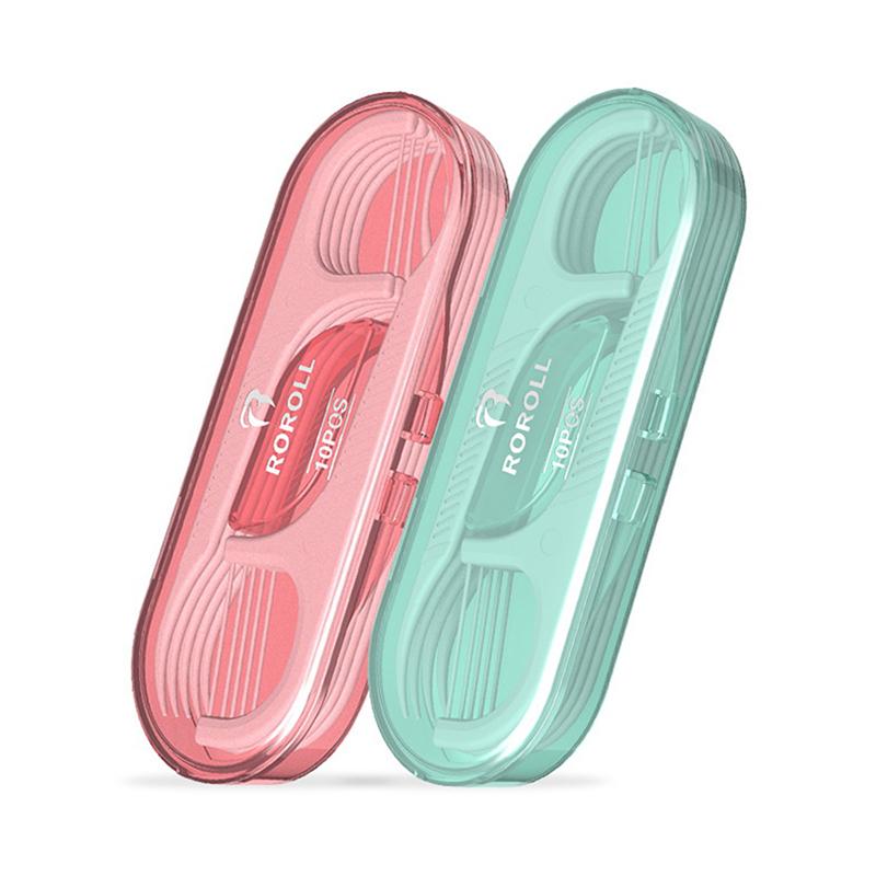 10 шт. Зубочистки с зубной нитью, портативная коробка, одноразовые зубочистки, межзубная щетка