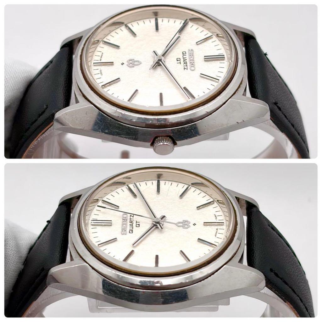 Rare Working SEIKO QT Snow White Dial Snowflake Guilloche Men's Vintage 38-7030