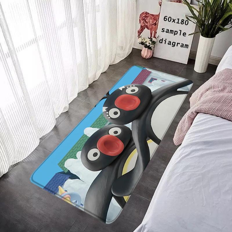 Door Mats Cute Pingu Penguin Interior Foot Rug Welcome Floor Mat for Entryway Soft Hallway Carpet Kitchen Rugs Fluffy Home Decor