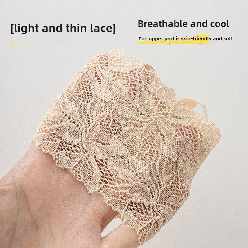 Invisible Sandals for Women Lace Half Length Socks Non Slip Cotton Sole Forefoot Pads Sports Comfort Insoles Barefoot Ready