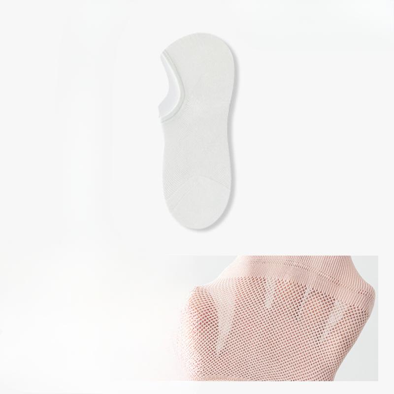 Женские летние тонкие сетчатые хлопковые антибактериальные носки с неглубоким вырезом и невидимой пяткой