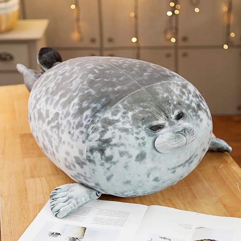Новая подушка Angry Blob Seal Pubby 3d Novelty Sea Lion Doll Plush Stuffed Toy Baby Sleeping Throw Подушка Подарки Для Детей Девочек