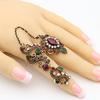 Turkish Double Finger Rings For Women Flower Ethnic Jewelry