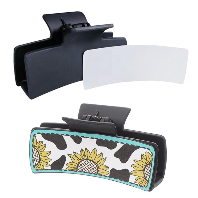 Elegant Heat Pressed PET Barrettes Portable PET Hair Slide with Crisp Heat Transferred Pattern for Fashion Lovers