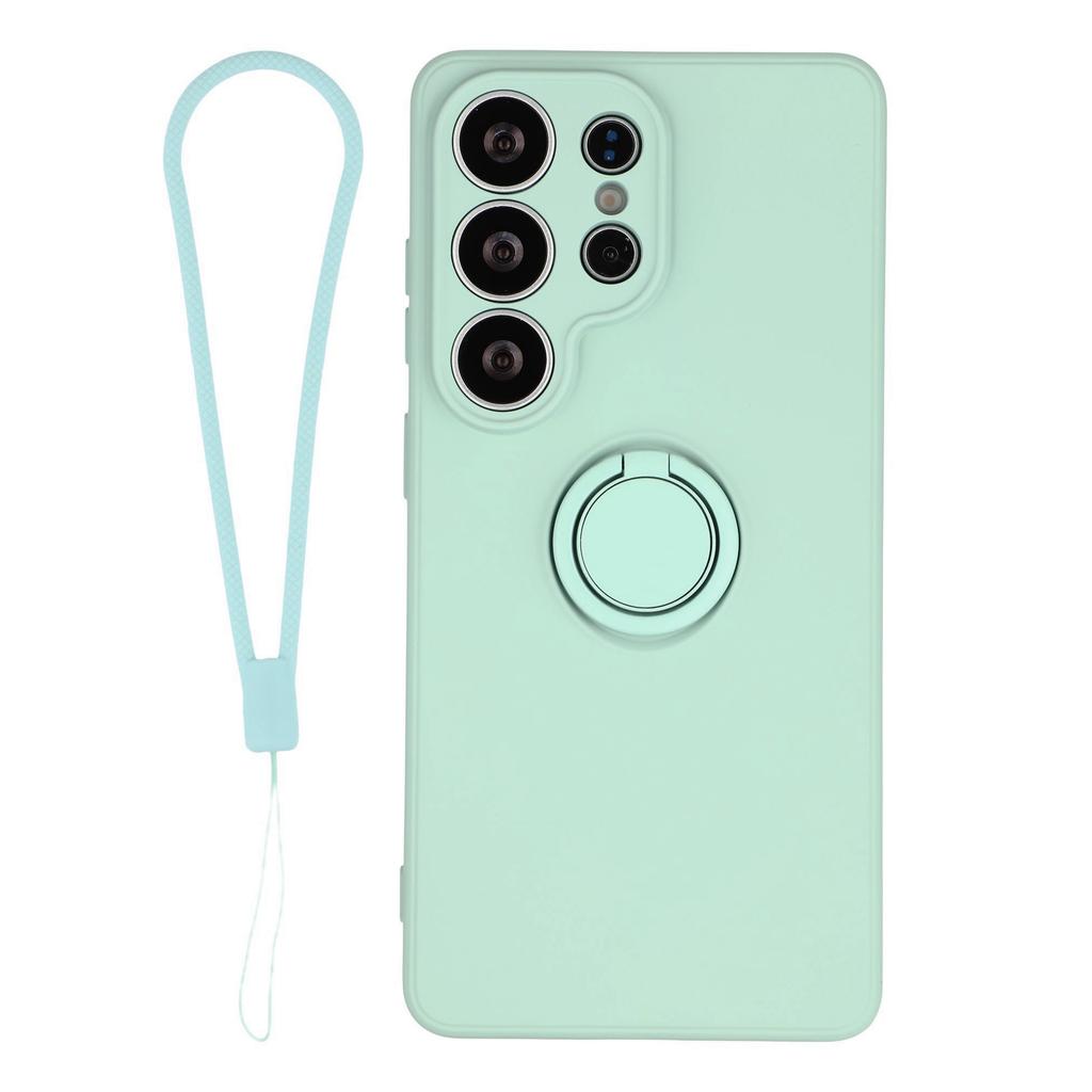 For Samsung Galaxy S26 Ultra Silicone Case with Strap Ring Kickstand Phone Cover
