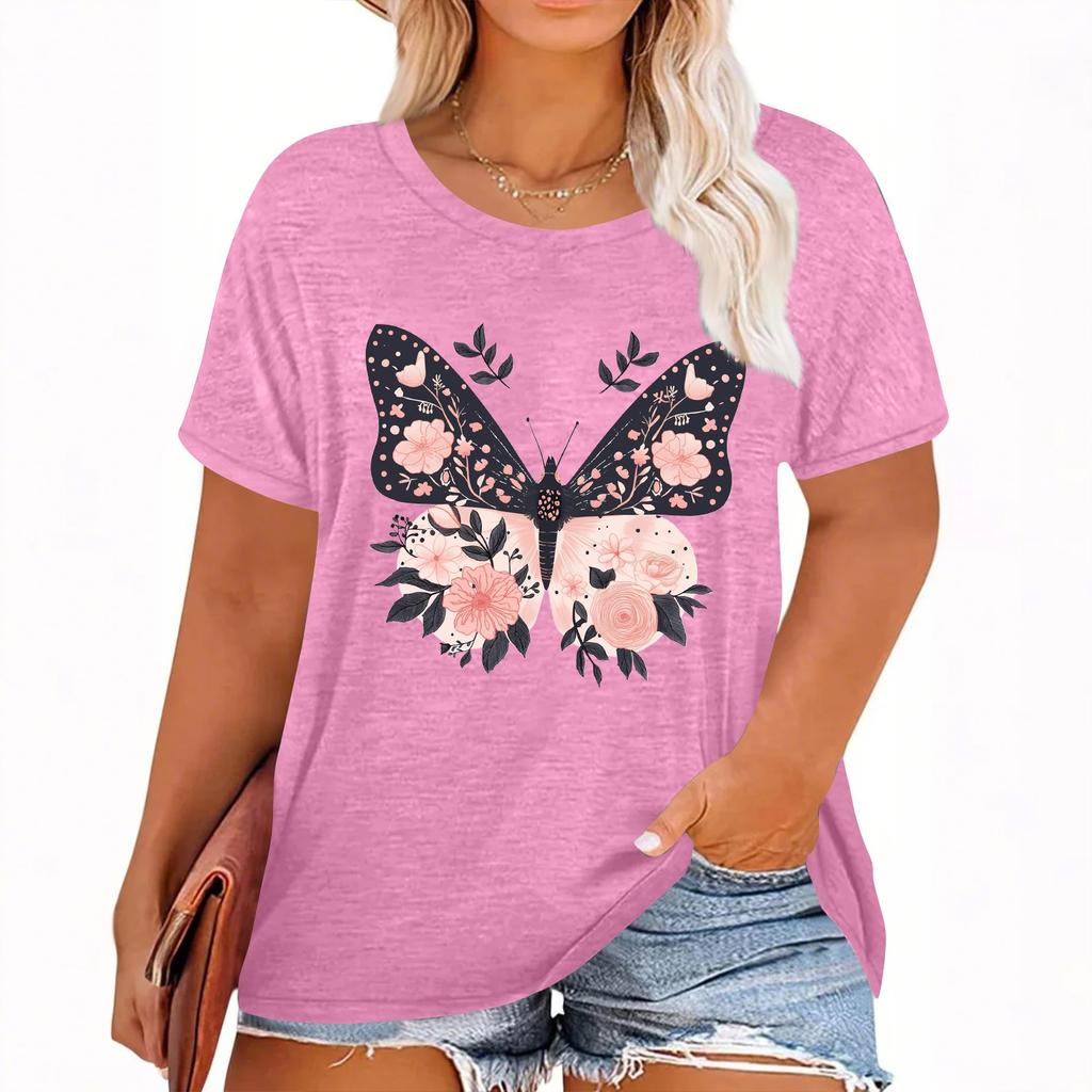 Женская футболка с коротким рукавом и гавайским цветочным принтом