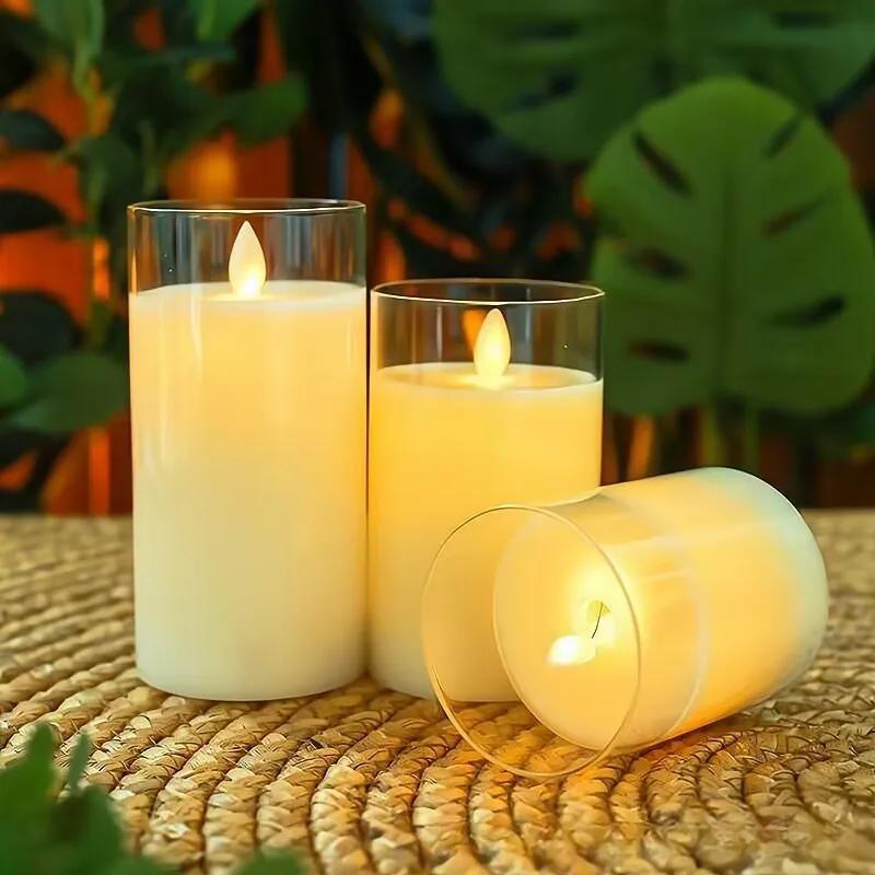 led rocking simulation glass electronic candle light Christmas wedding birthday romantic atmosphere candle decoration