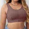 Европейский и американский спортивный большой размер удобный бесшовный бюстгальтер пуш-ап без косточек с регулируемой застежкой спереди, формирующий, с красивой спинкой, нижнее белье