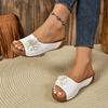 Sandals Women Summer New  Women's Woven Flower Wedge Slippers Outdoor Sports Beach Casual Peep Toe Comfortable Shoes