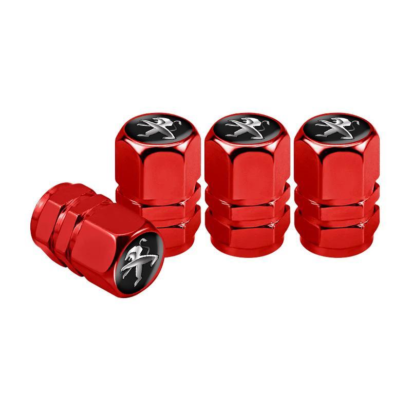 4 Pcs Metal Car Tire Valve Caps for Peugeot 205 206 207 208 301 307 308 406 407 408 508 2008 3008 4008 5008 105 106 107 108 RCZ