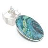 Natural Chrysocolla Gemstone 925 Sterling Silver Jewelry Pendant 2.01" G7u26