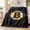 Boston Bruins Printed Flannel Blanket Warm Comfort Bed Throw For Indoor Home Decoration
