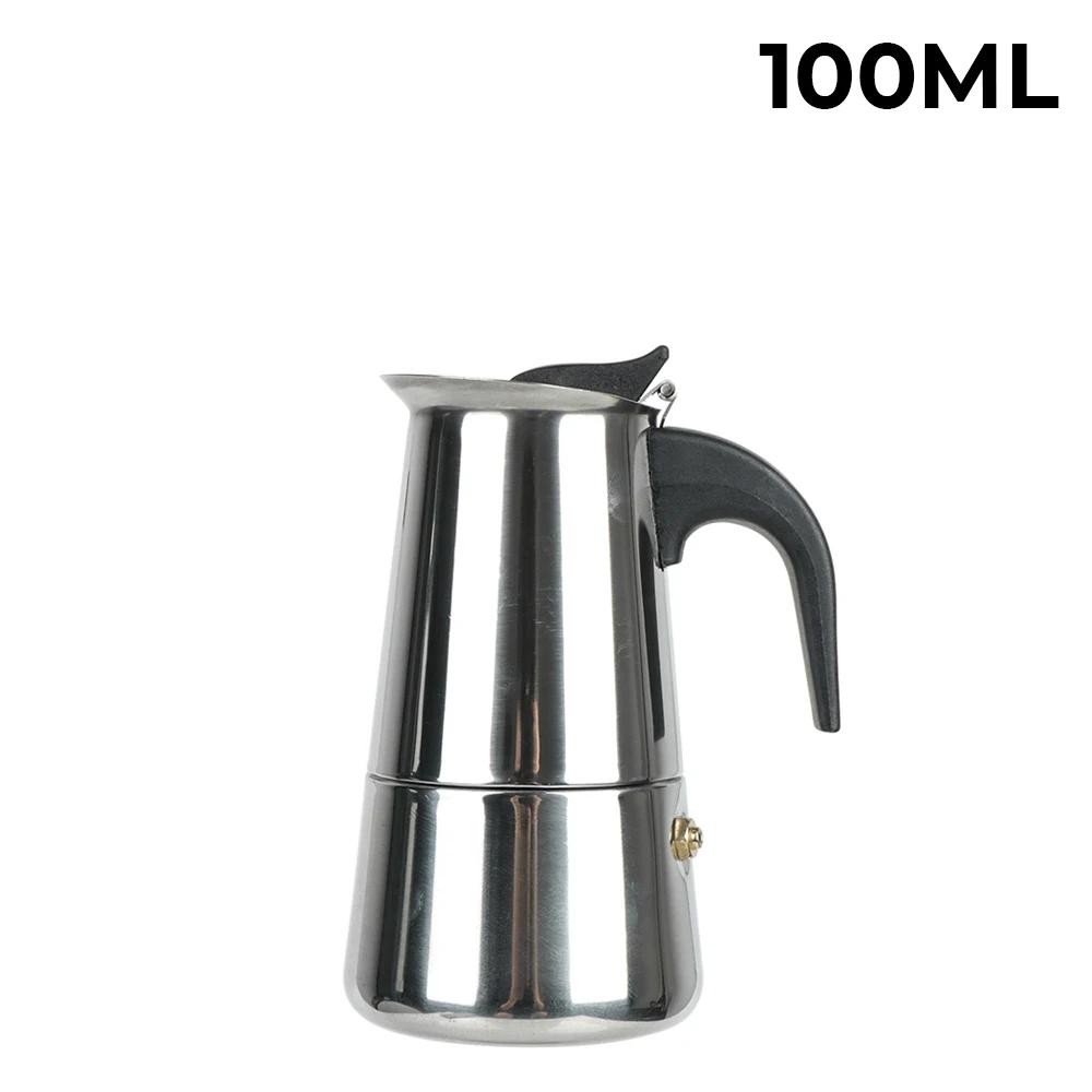 Mocha Espresso Latte Stovetop Filter Coffee Pot for Kitchen 2/4/6 Cups Stainless Steel Moka Coffee Maker Coffee Maker Pot