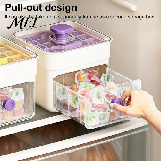 Flexible Ice Cube Maker 2-In-1 Tray, And Storage Bin Set, Large Capacity 25-Cell Odor Resistant Tray One-Click Easy Release Maker, for Camping Outdoor