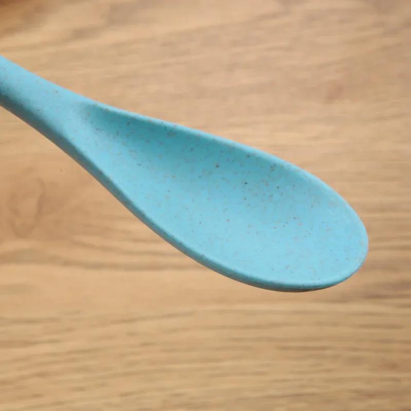 Портативный набор столовых приборов, 3 шт./набор, в японском стиле, нож, вилка, ложка, пшеничная солома, студенческие наборы посуды для обеда, кухонная посуда