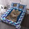 Cute Colored Cat Bedding Three-Piece Quilt Cover