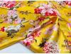 Floral Satin Print Cheongsam Pajamas with Ribbon Headdress and Lantern Kimono Quilt Fabric