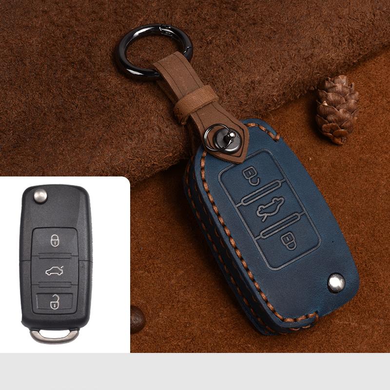 Leather Car Key Case Full Cover Protection For Volkswagen VW Jetta Golf 7 MK7 Seat Ibiza Leon FR2 Altea Aztec Polo Passat Tiguan