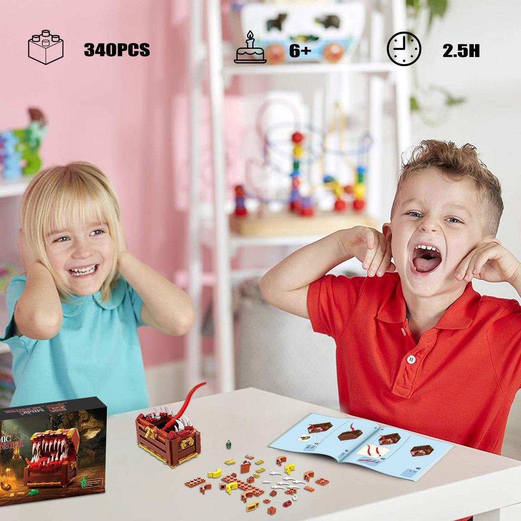 MOC Dragon DnD Treasure Chest Monster Building Blocks, совместимый с Lego.