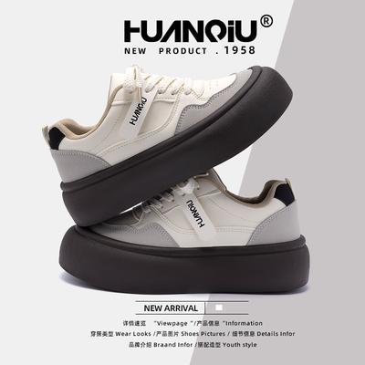 Глобальная женская обувь на платформе, увеличивающая высоту, женская обувь ZHQ5882, весенняя новая обувь, женские туфли с круглым носком, универсальные ретро-маленькие белые туфли