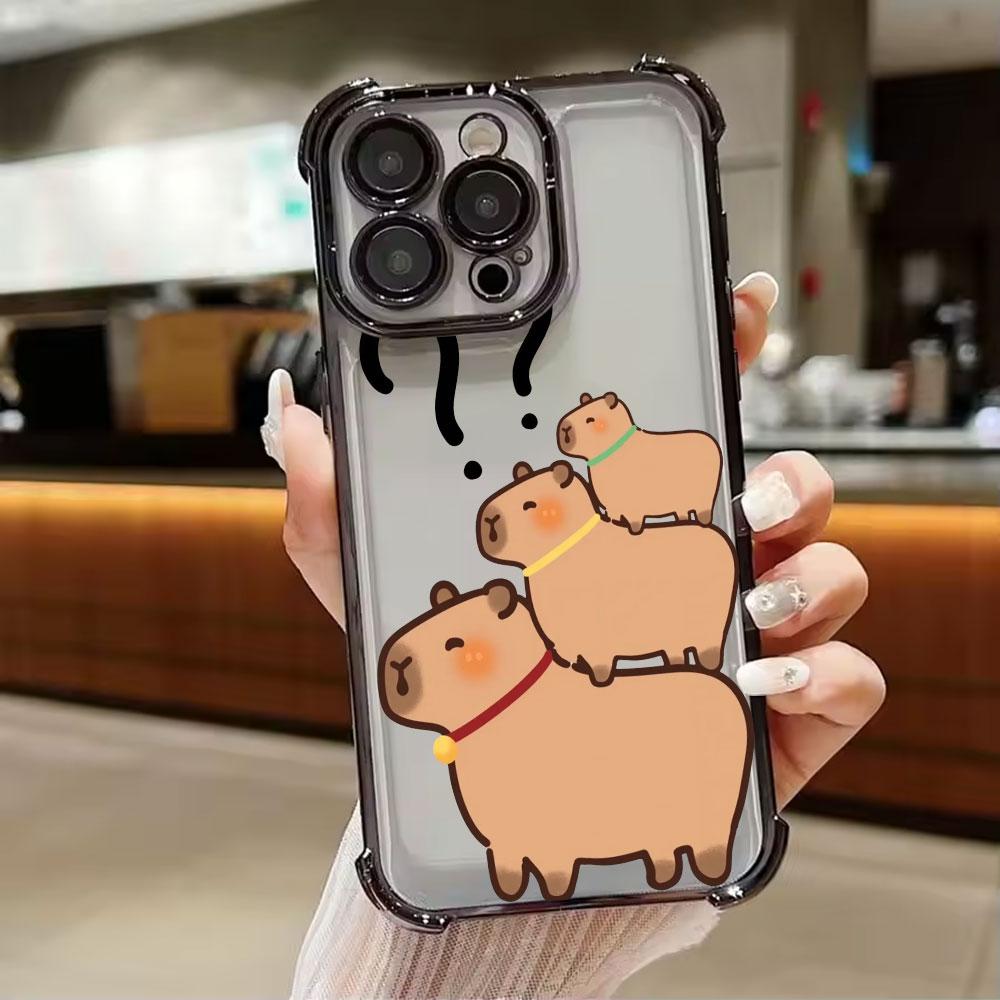 Cute Little Capybara Phone Case For Xiaomi 15T 14T 13 Pro 15 F8 Ultra Poco X7 F7 Pro X3 X5 X6 F5 M7 Soft Shockproof Clear Cover