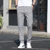 Men's Straight Casual Pants, Men's Mid Waist, Spring and Autumn Thin, Solid Color, Street Outerwear, Long Pants