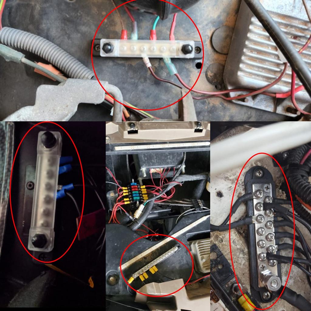 RUSUO 6 Terminal, 6/12 Terminal Earth Distribution Kit Black/Red for Car RV Boat Yacht