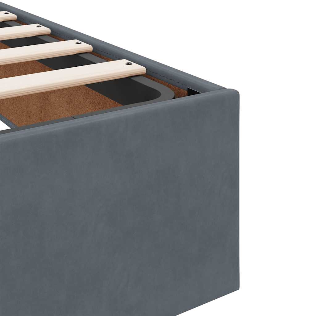 Ottoman Bed with Mattress Dark Grey 90x200 cm Velvet