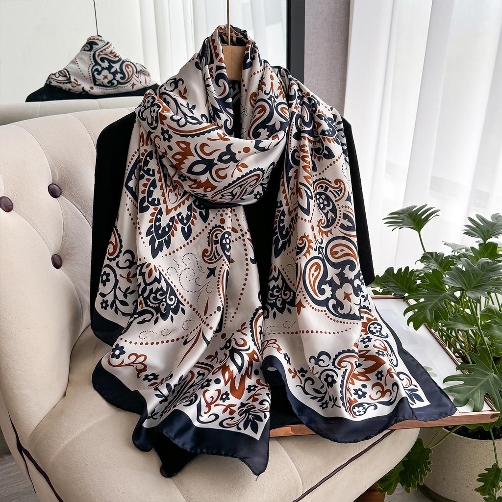 Luxury Brand Scarf Spring Summer Women Beach Sunscreen Fashion Party Shawl China Quality Silk Lady Popular Print Scarves Hijab