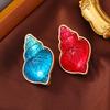 New Creative Women Girls Classic Conch Rhinestone Glass Brooches Pins Delicate Design Lady Elegant Suit Office Accessories