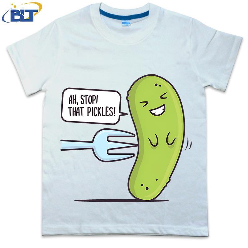 Stop That Pickles забавные детские футболки летние детские хлопковые повседневные топы с коротким рукавом для мальчиков и девочек