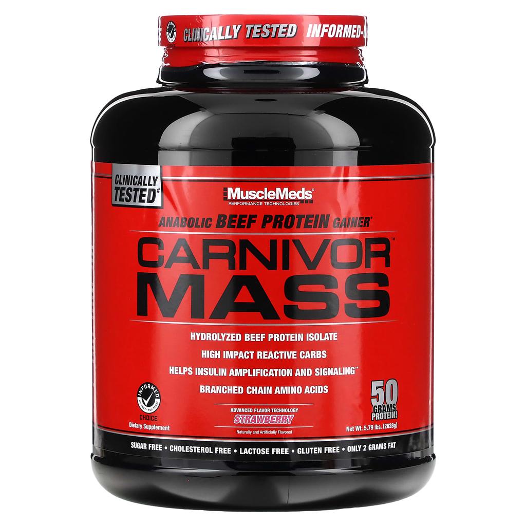 MuscleMeds Carnivore Mass, Strawberry, 5.95 Lbs (2,698 G)