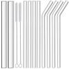 Reusable Glass Straws Set Large Clear Glass Boba Straws Wide Smoothie Drinking Straws for Bubble Tea Milkshakes Popping Pearls