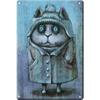 Металлические знаки с рисунком кота PVintage, жестяные таблички, табличка для бара, паба, клуба, человека, пещера, украшение на стену, забавный декор для плакатов 20x30 см