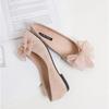 Flat Shoes for Women Spring New Shallow Bow Single Shoe Pointed Suede Flats Shoe Soft Soled Oversized Women's Shoes Ladies Pumps